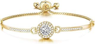 Philip Jones Gold Plated Halo Friendship Bracelet Created with Zircondia® Crystals