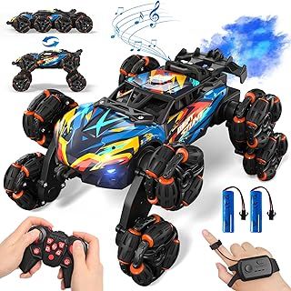 Remote Control Cars, 8WD RC Stunt and Gesture Sensing, RC Drift Car with LED Light, Music and Spray, Remote Control Car Toys Gifts for 3-12 Years Old Boys, Indoor and Outdoor Toys for Kids