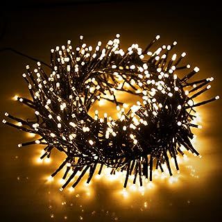 Christmas Tree Lights Cluster Lights 1500 LED - 6 Hours On Timer, 8 Light Modes, Plug in, Waterproof Indoor & Outdoor Use – 1500 LED / 15m Lit Length, Warm White