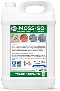 Moss-Go Moss killer TRADE STRENGH, patio cleaner, driveway cleaner, roof cleaner, algae remover, moss killer, moss remover- Just spray and walk away- 5L