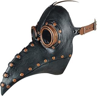 VALICLUD Halloween Long Nose Bird Beak PU Leather Plague Doctor Headgear Gothic Steampunk Medieval Beak Mask
