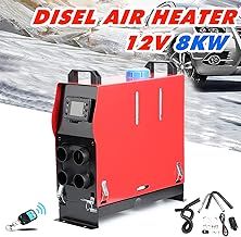 5KW / 8KW 12V Diesel Air Heater, Parking Heater All in One Diesel Fuel Heater with LCD Display Remote Control For Car, Trailer, Truck, Caravas, Boat (Red-8KW, 4 Holes Air Outlet)
