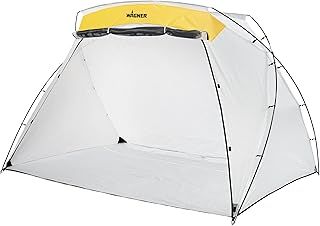 Wagner Spraytech C900038.M Large Paint Shelter with Built-In Floor & Screen, Portable Spray Booth for DIY Painting Station, Spray Paint Tent, White, Yellow