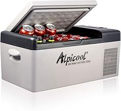 Alpicool C15 Car Mini Fridge 12v 15L Portable Quiet Camping Refrigerator Freezer Vehicle Truck RV Boat Electric Cool Box for Driving Travel Outdoor Picnic