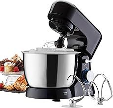 Cooks Professional Stand Mixer | 8 Speed 4.5L Mixing Bowl 1000W Electric Mixer | With Bowl, Splash Guard, Whisk, Beater & Dough Hook | Black