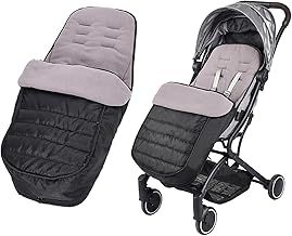 Universal Pushchair Footmuff Fleece Lined Stroller Pram Waterproof and Windproof 2 in 1 Foot Cover Winter Warm Detachable Baby Stroller Liner Infant Toddler Buggy Thicken Footmuff Bag with Dual-zips