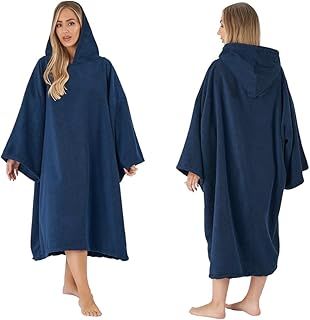 Brentfords Towel Poncho Adult Hooded Large Bath Swim Surf Beach Absorbent Dry Microfiber Changing Robe for Men Boys Quick Dry, Navy Blue