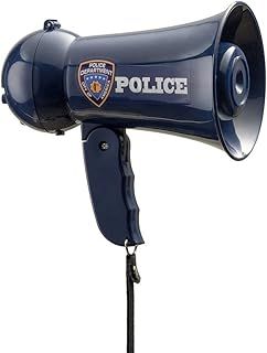 Dress Up America Pretend Play Police Officer's Megaphone Toy with Siren Sound For Kids – Role Play Kids Bullhorn with Siren Sound and Handheld Mic Toy