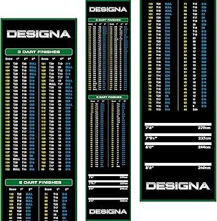 Designa Darts Mat Checkouts Heavy Duty Carpet Non Slip Back Mats Slim or Wide
