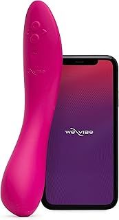 We-Vibe Rave 2 G Spot Vibrator - App Controlled Vibrator for Women - Unique Shaped Internal Massager - 10 Vibration Modes - G Spot Stimulator - Waterproof & Rechargeable Couples Adult Sex Toys - Pink