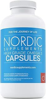 Nordic Supplements High Strength Pharmaceutical Grade Omega 3 Fish Oil Capsules, 1000 mg, Pot of 365 Capsules