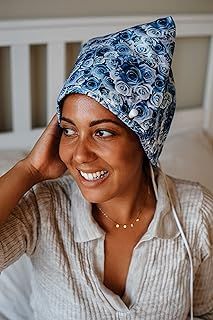 Orchard Howse Blue Roses Heat Cap for Deep Conditioning | 10 Heat Settings | Hair Steamer for Afro Hair | Portable & Stylish | Promotes Hair Growth & Strength | Suitable for All Hair Types |