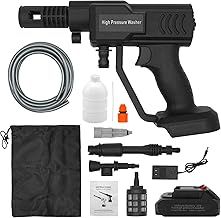 Fai Top Cordless High Pressure Washer Gun,Pressure Washer Portable Jet with Rechargeable Battery,Snow Foam Lance, Adjustable Spray Nozzle,Water Pump 5M Hose-1x1.5 Ah Battery