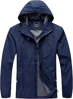 Blu Apparel Mens Waterproof Rain Jacket Premium Branded Walking Hiking Everyday wear Jacket Windproof