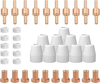 Plasma Cutting Torch PT31 Consumables Kits Copper Extended Contact Tips Electrode Nozzles for RBC6000/CUT40/CUT50 PT31 LG40 40A Cutting Torch (Touch Cut Cutter Consumables),40PCS