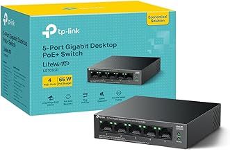 TP-Link LS105GP 5 Port Gigabit PoE Switch, 4x Gigabit PoE+ Ports, 802.3af/at 30W, 65W Total Budget, Network Switch, Power Saving, Plug & Play, Metal Case, Ethernet Switch, Ethernet Splitter