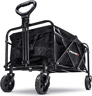 70L Festival Trolley on Wheels, Folding Wagon, Portable Camping Cart, Collapsible Foldable Trolly for Beach Outdoor Garden Picnic Shopping Fishing, Wide Wheels, Adjustable Handle, Black