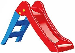 Dolu My First Garden Slide Medium For Children From 2 Years Blue Ladder and Red Slope Foldable for Indoor Outdoor Use Toddler Climbing Kids Outside Play