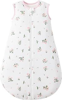 Duomiaomiao Baby Sleeping Bag Winter 2.5 Tog Sleeping Bag 6-18 months 100% Cotton Baby Wearable Blanket for Newborn, Flower