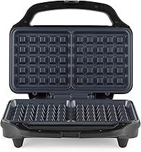 Salter Double Waffle Maker – Non-Stick Dual Waffle Iron Plates, Deep Fill Belgian & American Waffle Machine, Automatic Temperature Control, Cool Touch Handle, Savoury Snacks & Desserts, 900W, EK2249