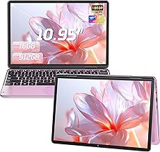 Amita 10.95’’ Pink 2-in-1 Touchscreen Laptop, FHD 1920x1200 IPS Display, 12th Gen N100 Processor, 16GB DDR4 RAM, 512GB M.2 SSD, 360° Flip Design, Portable Business Notebook for Students (Pink, 512GB)