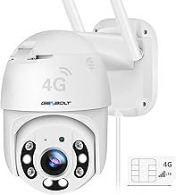 3G/4G LTE Security Camera Outdoor No WiFi,Cellular CCTV Camera with Sim Card,IP Surveillance Camera Wired 24/7 Recording Humanoid Detection,Auto Tracking,Color Night Vision [DC&PoE]