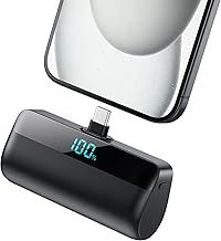 Feob Mini Power Bank Portable Charger 5200mAh for iPhone 16/15 Series,PD USB C Battery Pack with LCD Display, Compatible with iPhone 16 Plus/16 Pro/15 Pro Max, Samsung S24/23,USB C Android Phones etc