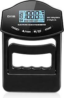 OSDUE Electronic Hand Dynamometer, 396 lbs / 180 kg Hand Dynamometer Grip Strength Trainer, Grip Strength Measurement Meter, Grip Hand Trainer Exerciser, Auto Capturing Electronic Hand Grip