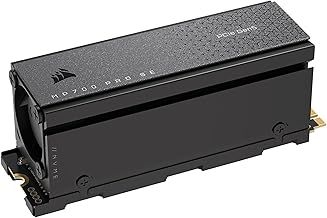 Corsair MP700 PRO SE with Air Cooler 2TB PCIe 5.0 x4 NVMe 2.0 M.2 SSD – M.2 2280 – Up to 14,000MB/sec Sequential Read – High-Density 3D TLC NAND – Black