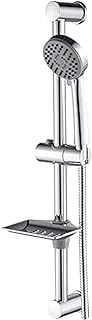 Ibergrif M20903 Shower Slide Bar, Shower Riser rail with Shower Head, Hose, Hand Shower Holder and Soap Dish, Adjustable Shower Height Bracket for Bathroom