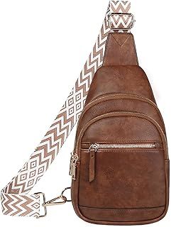 Sling Bag for Women, Anti-theft Vegan Leather Chest Bag Lightweight Water Resistant Crossbody Rucksack for Hiking,Sport,Travel