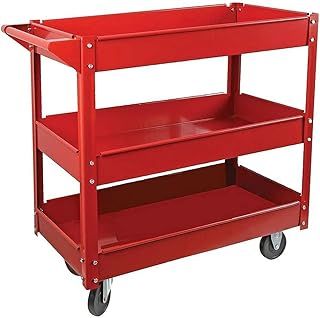 3 Level Garage Trolley Cart Storage Tool Heavy Duty Workshop Wheel Cart Shelf