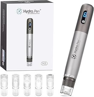 Dr.Pen Hydra.Pen H3 Microneedling Pen, Authentic Professional Automatic Serum Applicator Wireless Microneedling with 5Pcs Cartridges(12/24/36/Nano-HR/Nano-HS), for Face/Body/Hair Growth