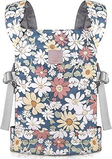 GAGAKU Baby Doll Carrier Kids Toy Baby Carrier Baby Doll Sling Reborn Doll Accessories, Doll Carrier with Adjustable Straps - Grey - Smiling Daisies