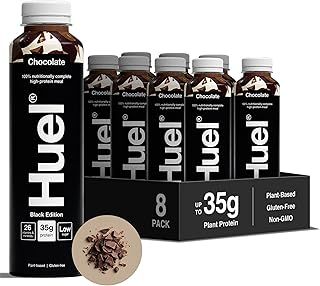 Huel Black Edition Ready-to-drink, 8 x 500ml Bottles, Protein Shakes, Chocolate Flavour, High Protein Drink, 35g Protein Per Bottle, Rich in Vitamin D, Fatty Acids, Calcium, Ready Meals