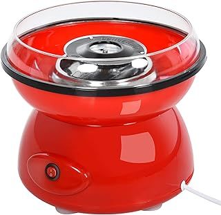 HOMCOM 450W Electric Candyfloss Machine Kit Non-Stick Plates Fairground Fun Children Adult Party Gift Home Sweet Metal Body w/Accessories Red