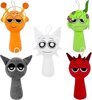 5PCS Sprunki Plushies Merch,9.8" Funny Sprunki Plushies For Games Fans,Soft Stuffed Animal Pillow Figure Doll，Super Soft Collectible Stuffed Toy Christmas Birthday Gifts for Adult Kids