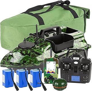 Feeding boat fishing carp with fishing finder, intelligent bait boat with GPS remote control, LCD screen, portable fish finder 125 kHz sonar frequency 328 ft detection sonar sensor