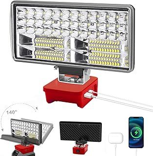 Compatible with Milwaukee M18 18V Battery Cordless LED Work Light 6000LM Flashlight Portable Flood Light Compact Lighting with Type-C & USB Charge & Low Voltage Protection
