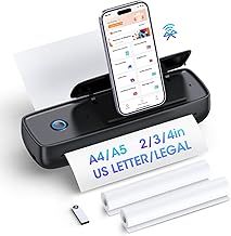 Portable Printers Wireless for-travel, Inkless Printer Mini Bluetooth Small Printers for Home Use Support 8.5" X 11" US Letter Legal, A4, A5 Size, Compatible with iOS, Android&Laptop