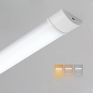 Sundertech LED Batten Light 2FT 3FT 4FT (3000K /4000K/ 6500K 3 Colors Choice) Tube Light Warm/Neutral/Cold White Selectable Wall Ceiling Mount for Kitchen Garage Workshop Shed(2FT 60cm)