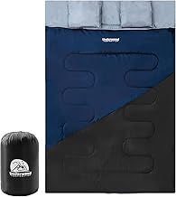 Double Sleeping Bag for Adults and Kids - Lightweight SleepingBag with 2 Pillows, 2 Man Large Sleeping bag for Camping, Waterproof 3 Season Sleeping Bag for Outdoor, Hiking by Underwood-Aggregator