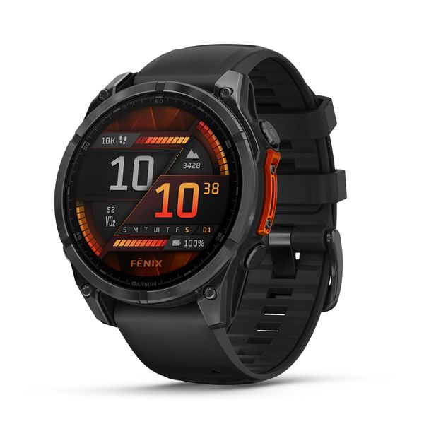 Garmin fēnix 8, 47mm Premium GPS smartwatch, AMOLED touchscreen, multisport, advanced health & training features,built-in LED flashlight, adventure watch with up to 16 days battery life, Slate Grey