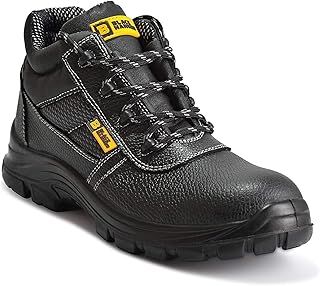 Black Hammer Comfortable Waterproof Steel Toe Caps Safety Boots Lightweight, Durable, Non-Slip Work Shoes for Work & Outdoor Activities 1007