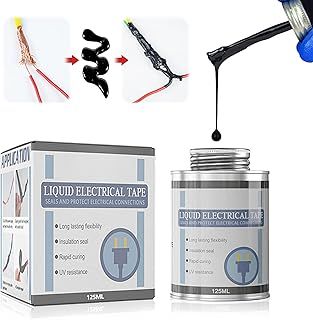 125ml Liquid Electrical Tape, Liquid Insulating Rubber Coat,Black Liquid Insulation Glue, Waterproof Insulating Glue,Electric Liquid Tape, Cable Repair Paste, Waterproof Fast Dry Tape (Black)