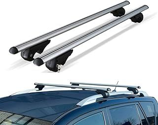 Locking Universal Aluminium Car Roof Bars Cross Rack 1.3M For Raised Rails 90kg