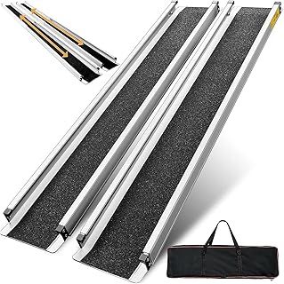 2PCS Telescopic Wheelchair Ramps 5FT, gardhom Portable Adjustable Ramps for Mobility Scooters 272KG Loading Capacity for Home Front Door Stair Steps