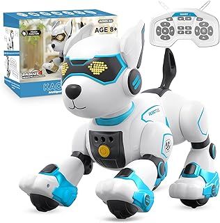 PRANITE Robot Dog, Programmable Remote Control Robot Dog Toy Rechargeable for Kids, with Voice Control, Touch Sense, Sing, Dance, Stunt, Animal Imitation for Boys & Girls