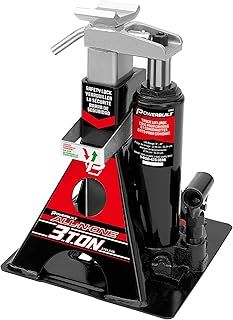 Powerbuilt Bottle Jack and Jack Stands in One,Black, 6000 Pound All-in-One Car Lift, Heavy Duty Vehicle Unijack, 640912, 3 Ton