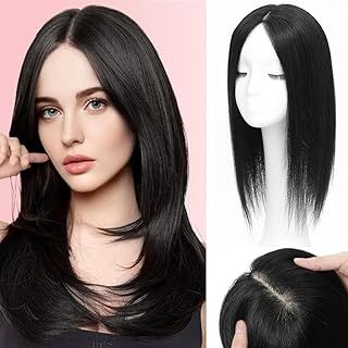 Hair Toppers for Thinning Hair Women Real Hairs 16In Hairs Toppers 7x7inch Skin Scalp Big Base Cover Thinning Hari/Loss Top Pieces Wiglets Cover Large/scalp reality